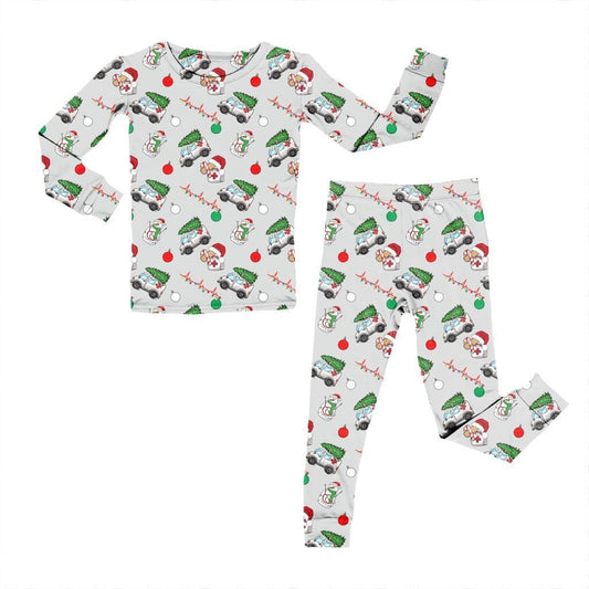 Bamboo Two Piece Pajama Set, Christmas EMS