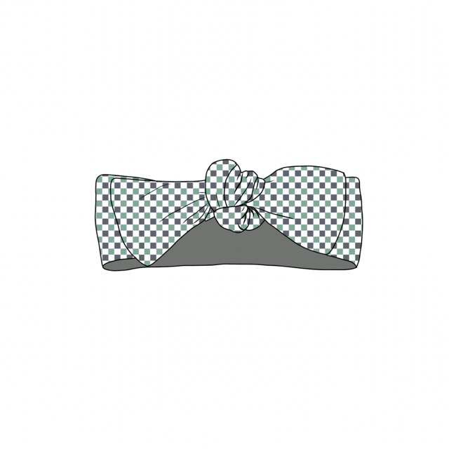 Checkered Trash Truck, Headband Bow