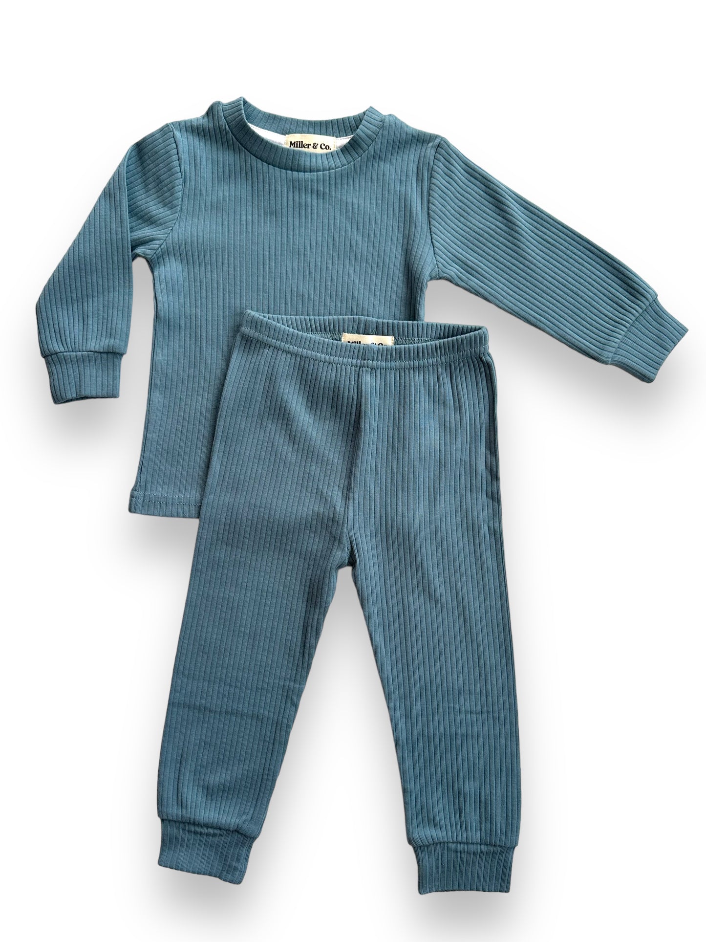 Ribbed Long Sleeve Set, Blue Moon