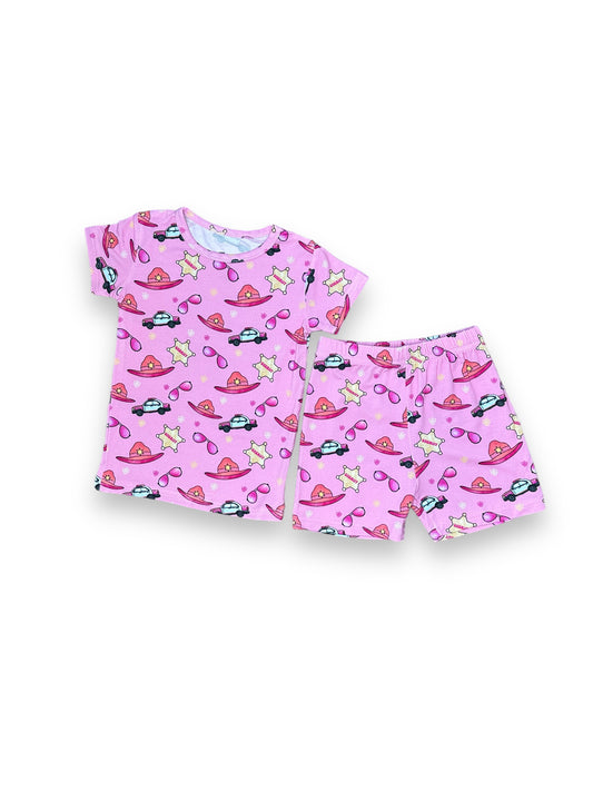 Pink Sheriff, Bamboo Two Piece Short Sleeve & Shorts Pajama Set