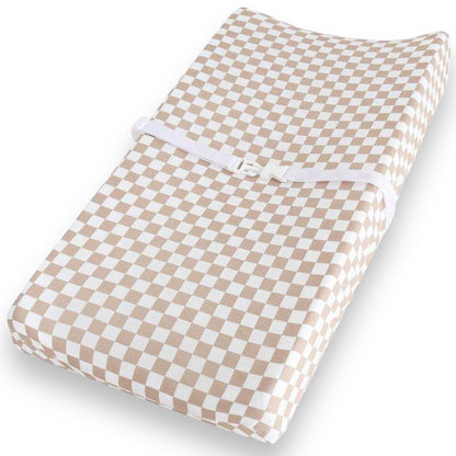 Changing Pad Cover, Checkered Beige