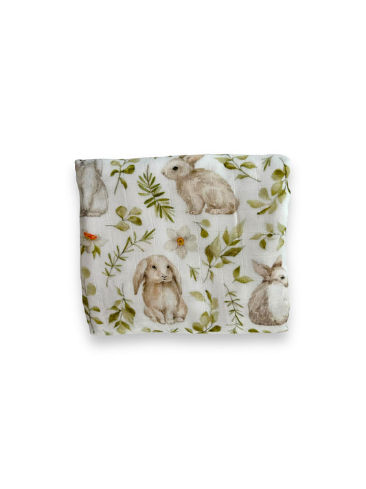 Muslin Swaddle, Field Of Bunnies