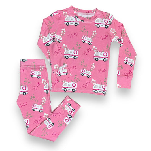 Bamboo Two Piece Pajama Set, Pink EMS