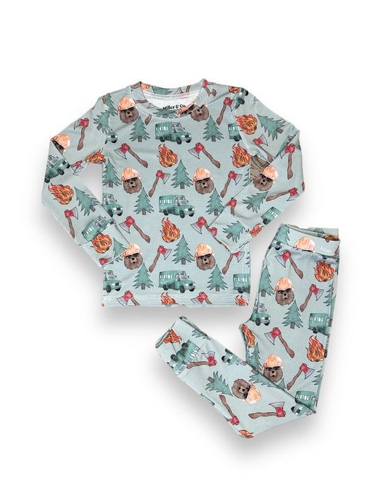 Bamboo Two Piece Pajama Set, Wildland Firefighter