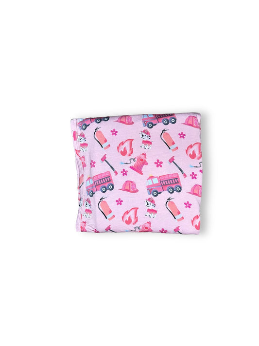 Pink Firefighter, Bamboo Spandex Swaddle