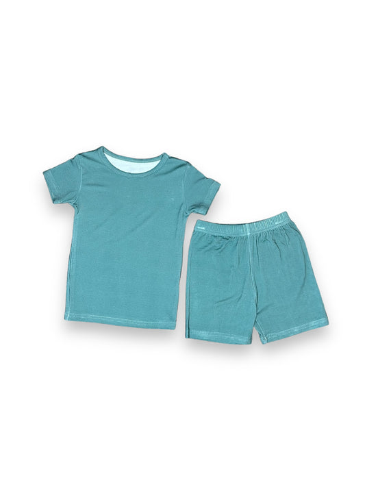 Solid Trash Truck, Bamboo Two Piece Short Sleeve & Shorts Pajama Set