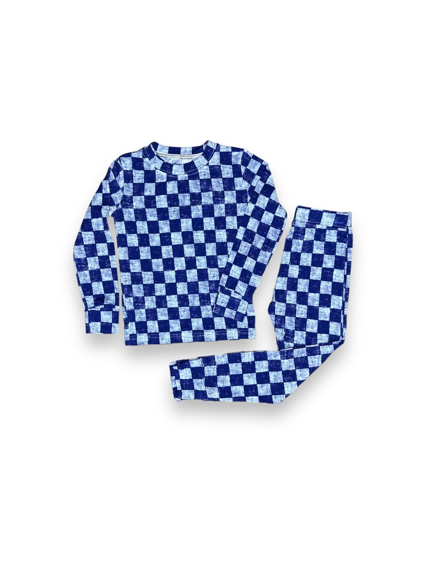 Checkered Police Patrol, Bamboo Two Piece Pajama Set