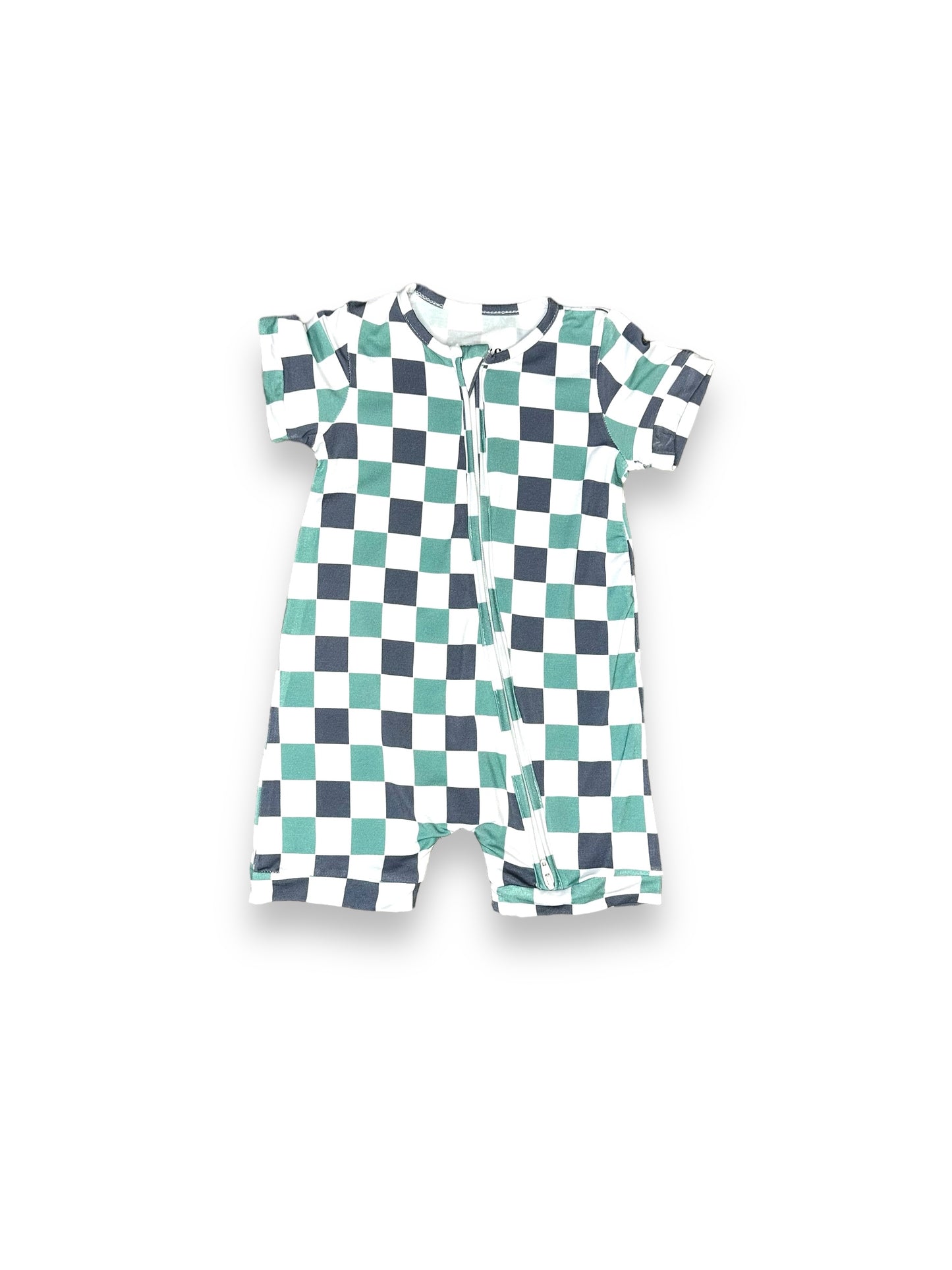 Checkered Trash Truck, Romper