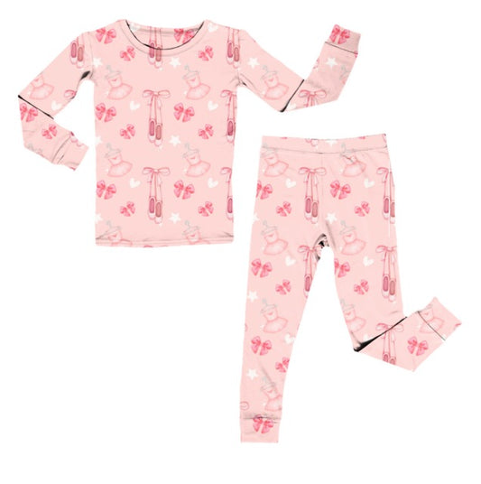 Bamboo Two Piece Pajama Set, Ballerina