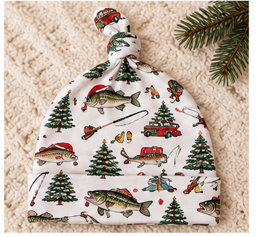 Christmas Fishing Knotted Beanie