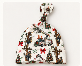 Christmas Lineman Knotted Beanie