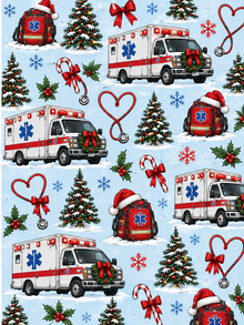 Christmas Paramedic seamless pattern