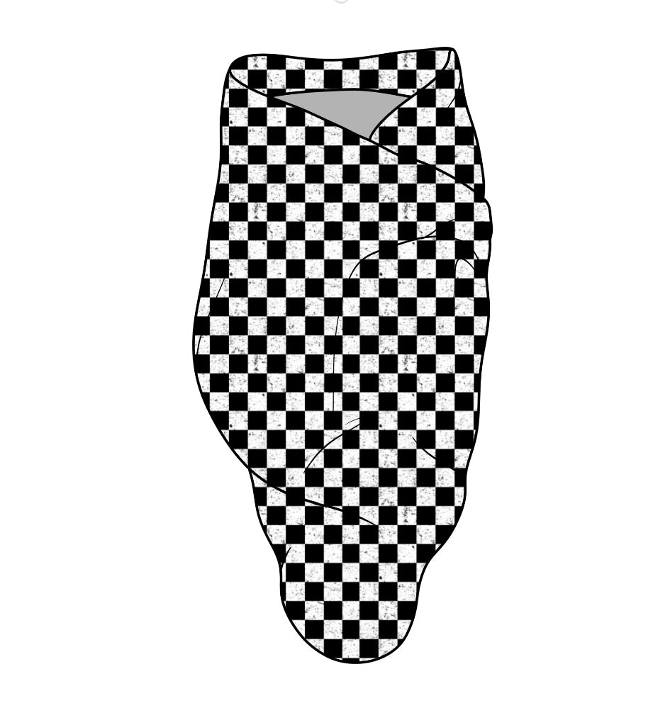 Checkered Racecar, Bamboo Spandex Swaddle