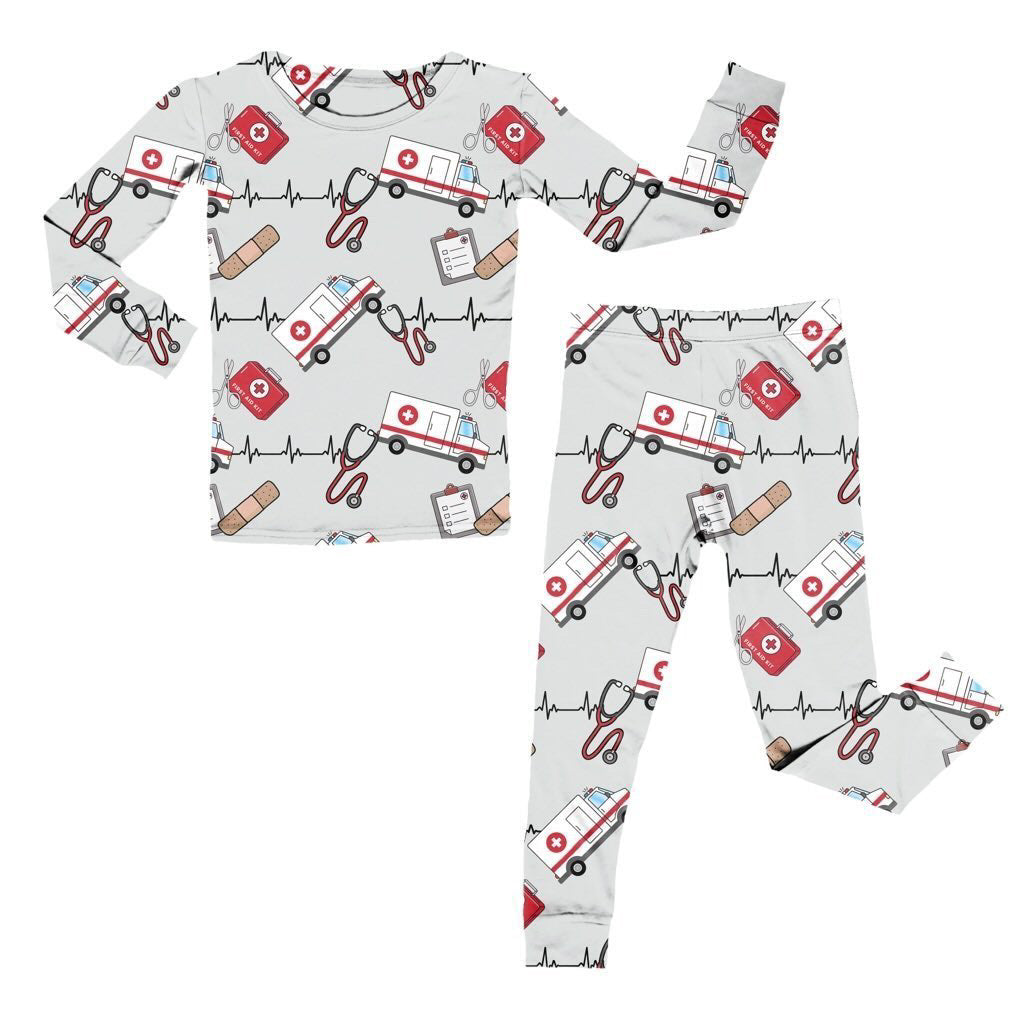 Bamboo Two Piece Pajama Set, EMS Hero