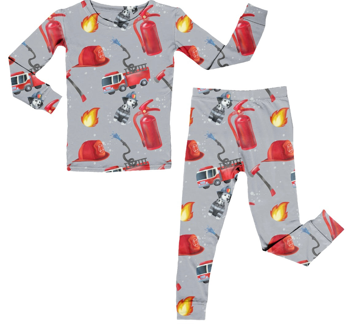 Firefighting Dalmatian, Bamboo Two Piece Pajama Set