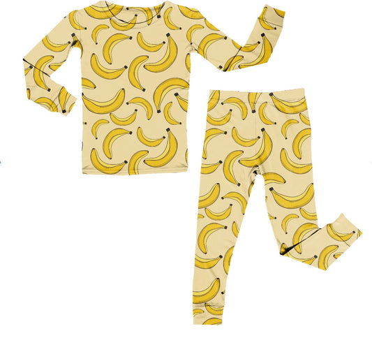 Bamboo Two Piece Pajama Set, Bananas