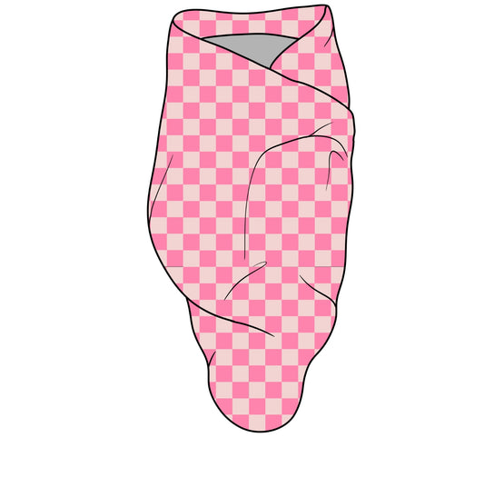 Checkered Pink Firefighter, Bamboo Spandex Swaddle