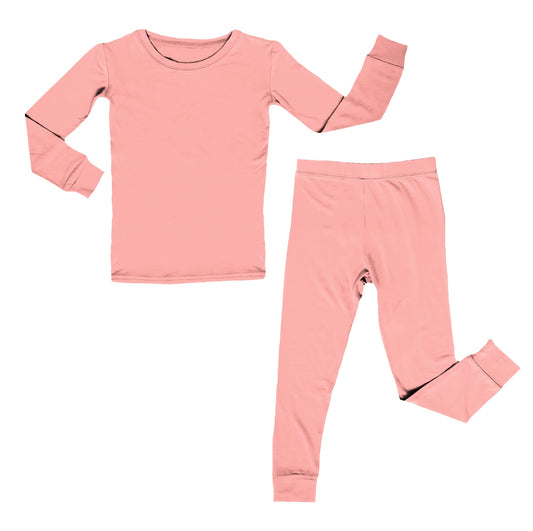 Solid Pink Firefighter, Bamboo Two Piece Pajama Set