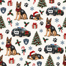 Police K9 Christmas seamless pattern
